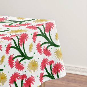Pink Gerbera Daisy Floral Bouquet pattern Tablecloth