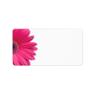 Pink Gerbera Daisy Flower Wedding Blank Address Label