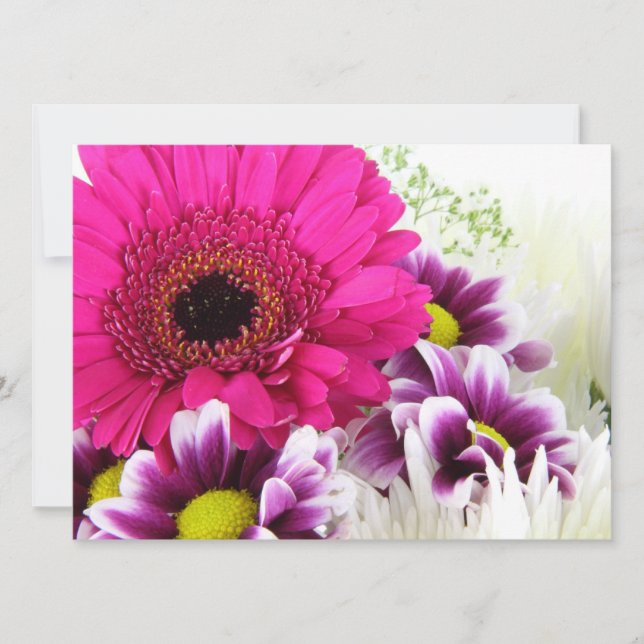 Pink Gerbera Daisy Invitation (Front)