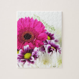 Pink Gerbera Daisy Jigsaw Puzzle