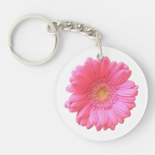Pink gerbera daisy key ring
