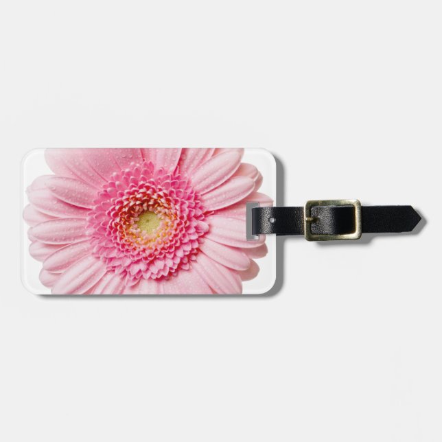 Pink Gerbera Daisy Luggage Tag (Front Horizontal)