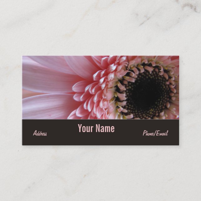 Pink Gerbera Daisy Personal Business Card (Front)