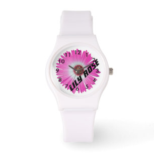 Pink Gerbera Daisy Personalised Watch