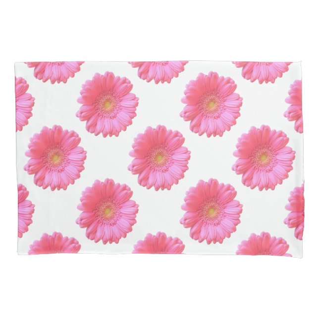 Pink gerbera daisy pillowcase (Front)
