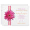 Pink Gerbera Daisy Plaid Ribbon Wedding Invitation