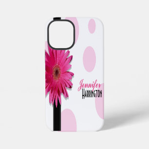 Pink Gerbera Daisy Polka Dot iPhone 12 Mini Case