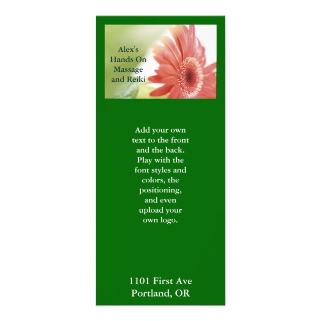 Pink Gerbera Daisy Rack Card (Front)