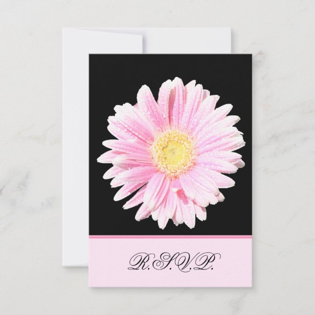 Pink Gerbera Daisy Reply Card (Front)