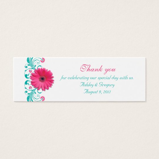 Pink Gerbera Daisy Special Occasion Favour Tags