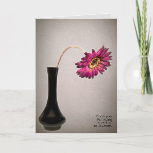 Pink gerbera daisy thank you card