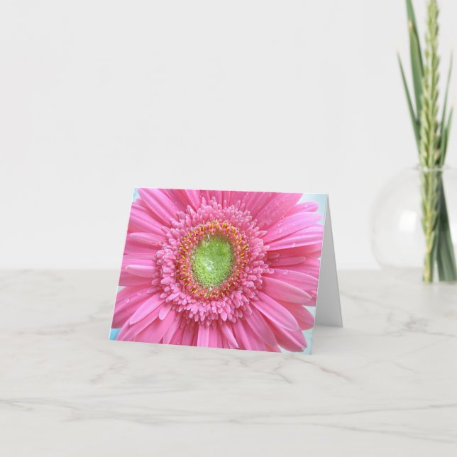 Pink gerbera daisy thank you card (Front)