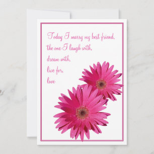 Pink Gerbera Daisy This Day Wedding Invitation