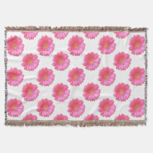 Pink gerbera daisy throw blanket