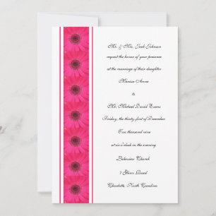 Pink Gerbera Daisy Wedding Invitation