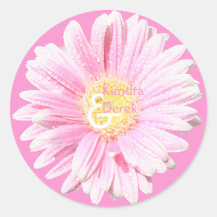 Pink Gerbera Envelope Seal (Optional Background)