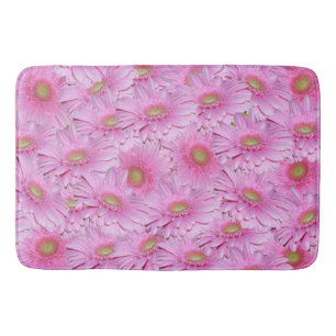 Pink Gerbera Flowers, Memory Foam Bathmat