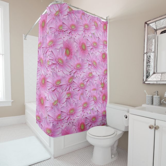 Pink Gerbera Flowers, Shower Curtain (In Situ)