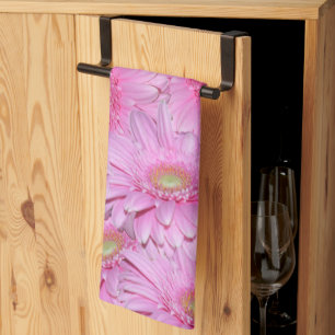 Pink Gerbera Flowers,  Tea Towel