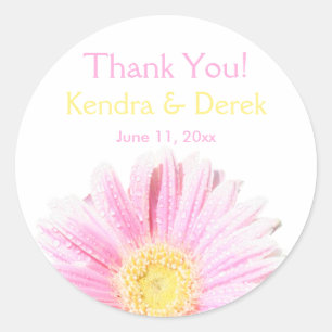 Pink Gerbera Sticker 3" (Optional Background)