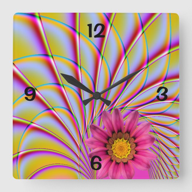 Pink Gerbera Wall Clock (Front)