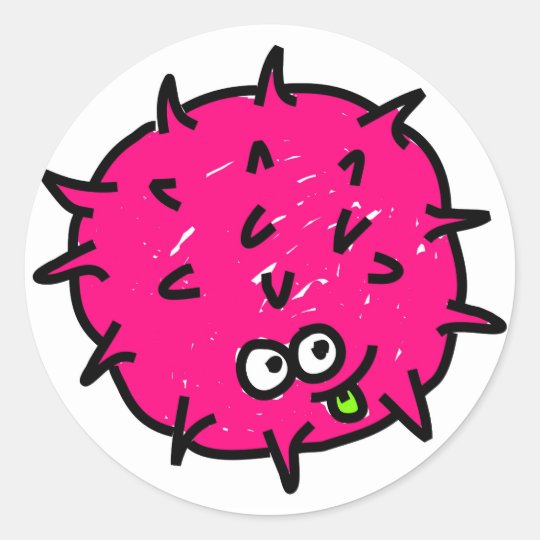 Pink Germ Classic Round Sticker