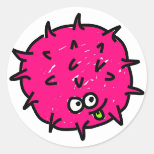 Pink Germ Classic Round Sticker