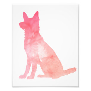 Pink German Shepherd Dog Art Photo Print
