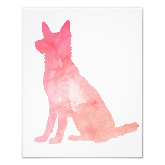 Pink German Shepherd Dog Art Photo Print (Front)