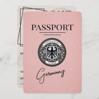 Pink Germany Passport Save The Date