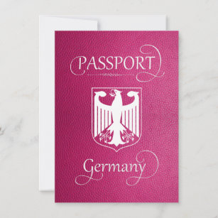 Pink Germany Passport Save the Date Card
