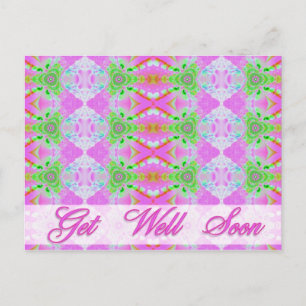 pink get well soon postcard