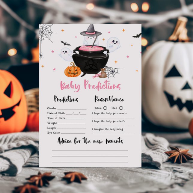 Pink Ghost Baby is Brewing Baby Predictions Game (Baby is Brewing Baby Shower Baby Predictions Game)