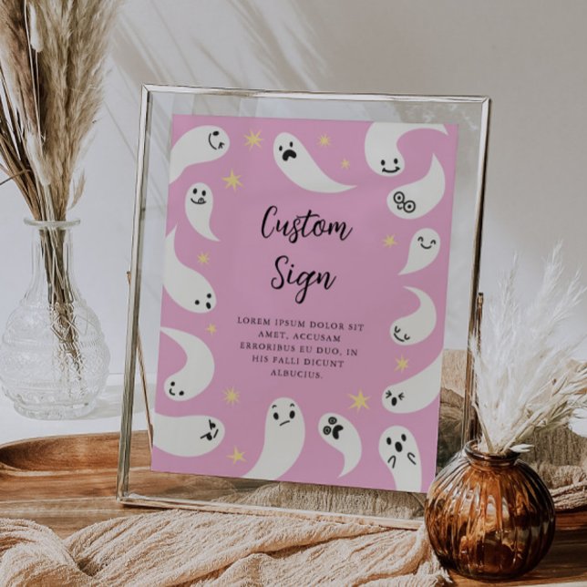 Pink Ghost Baby Shower Custom Sign (Creator Uploaded)