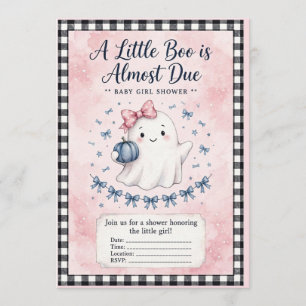 Pink Ghost  Baby Shower Invitation 