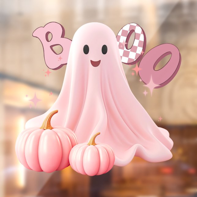 Pink Ghost Boo Window Cling (Sheet 2)