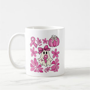 Pink Ghost Breast Cancer Awareness Halloween 👻🎀 Coffee Mug