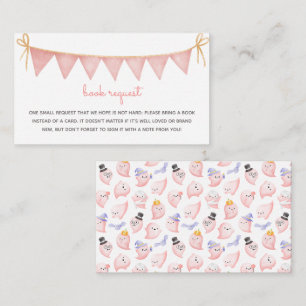 Pink Ghost Girl Baby Shower Book Request Enclosure Card
