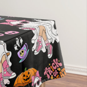 Pink Ghost Girl Halloween Cute Spooky Tablecloth