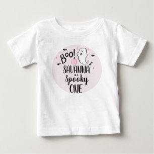 Pink Ghost Halloween Birthday Party  Baby T-Shirt