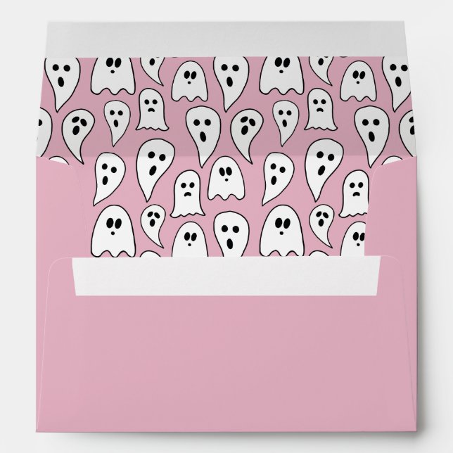Pink Ghost Halloween Envelope (Back (Bottom))