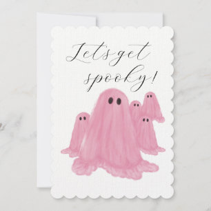 Pink Ghost Halloween Party Invitation