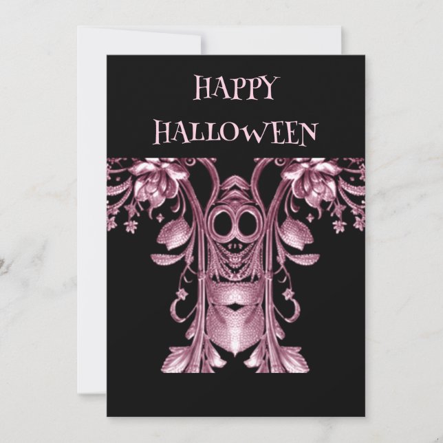 Pink Ghost Halloween Party Invitation (Front)