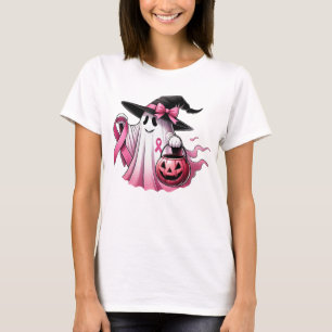 Pink Ghost Halloween Shirt Breast Cancer Awarene
