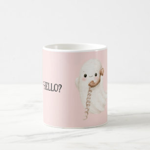 Pink Ghost Hello Phone Coffee Mug