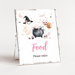 Pink Ghost Little Boo Food Sign