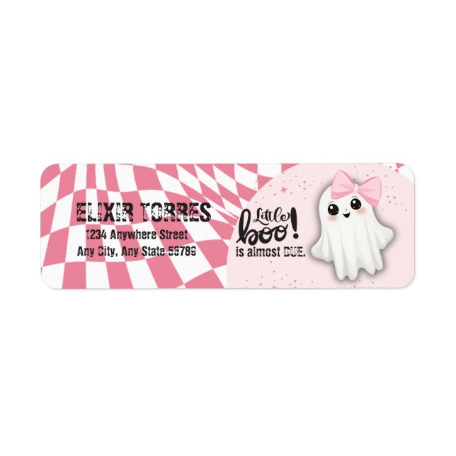 Pink Ghost Little Boo is almost due Baby Shower (Front)