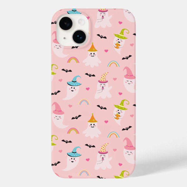 Pink Ghost Rainbow Halloween Case-Mate iPhone Case (Back)