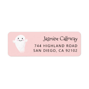 Pink Ghost Return Address Label
