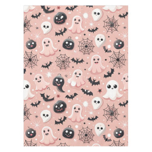 Pink Ghosts & Halloween Seamless Pattern Tablecloth